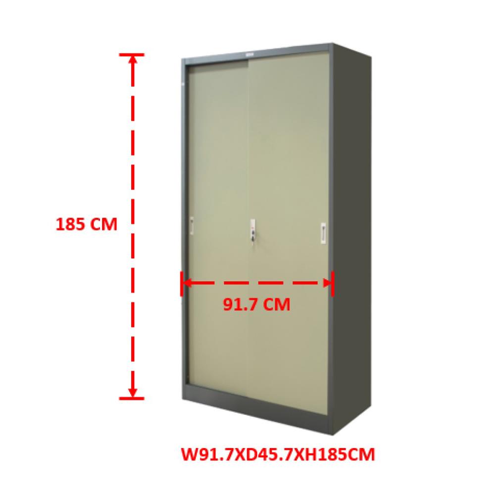ตู้เหล็กสูงบานเลื่อน WORKSCAPE ZDO-1886 91.7 ซม. สีเทา