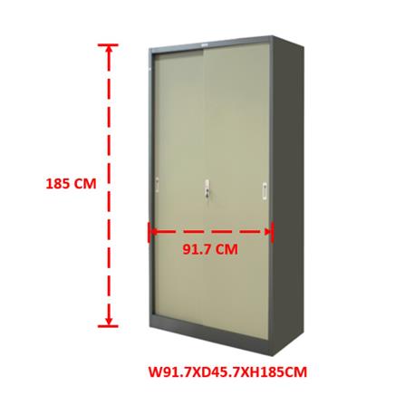 ตู้เหล็กสูงบานเลื่อน WORKSCAPE ZDO-1886 91.7 ซม. สีเทา_2