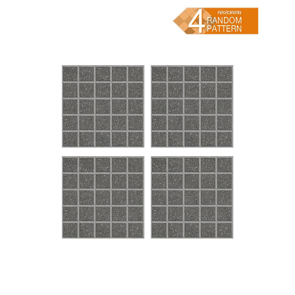 กระเบื้องพื้นพอร์ซเลน  40x40 ซม. TARA โมเว่น เทาเข้ม A 0.96 ตร.ม.