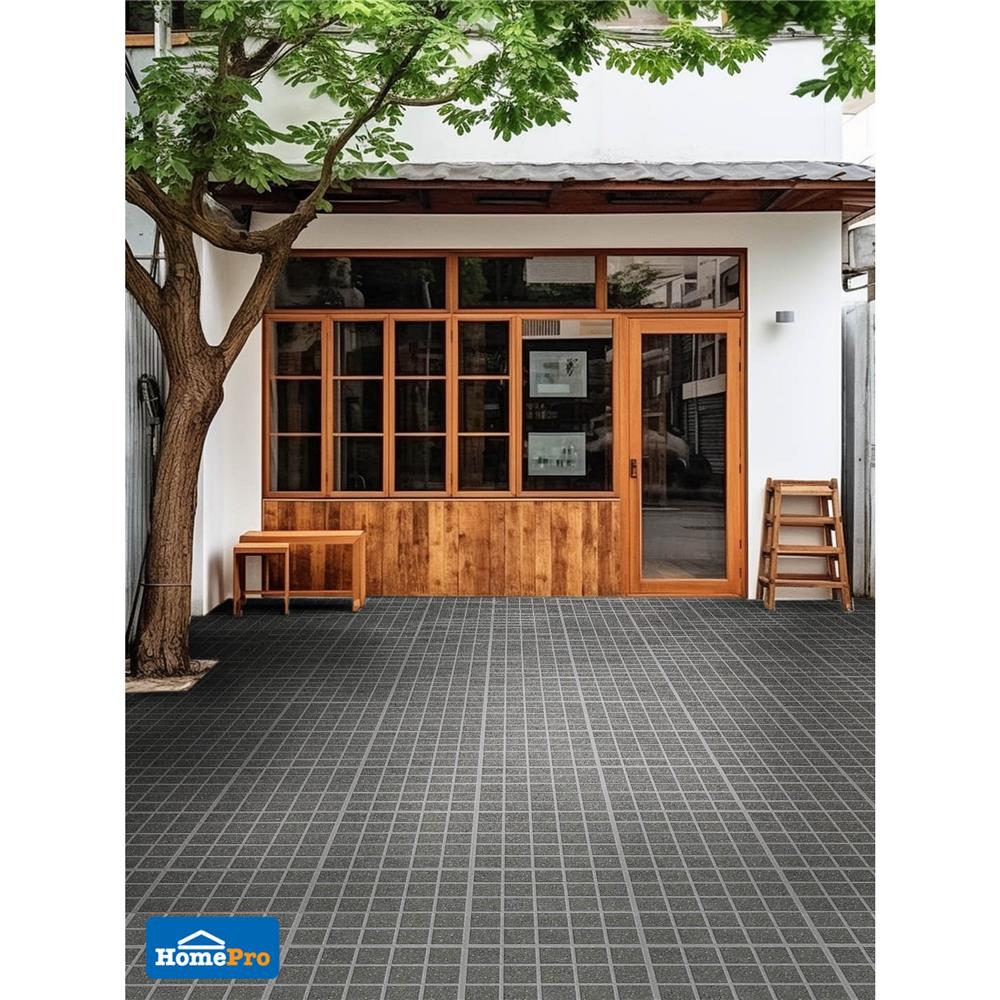 กระเบื้องพื้นพอร์ซเลน  40x40 ซม. TARA โมเว่น เทาเข้ม A 0.96 ตร.ม.