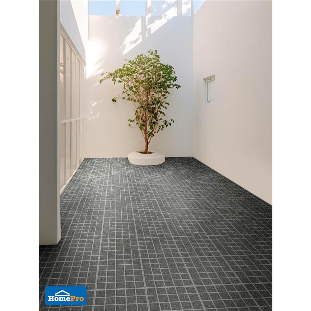 กระเบื้องพื้นพอร์ซเลน  40x40 ซม. TARA โมเว่น เทาเข้ม A 0.96 ตร.ม.