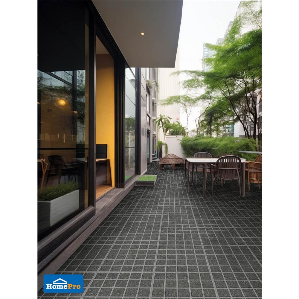 กระเบื้องพื้นพอร์ซเลน  40x40 ซม. TARA โมเว่น เทาเข้ม A 0.96 ตร.ม.