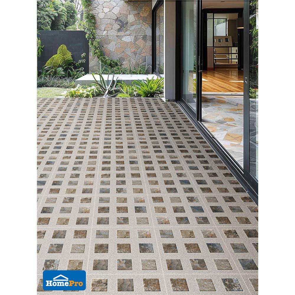 กระเบื้องพื้นพอร์ซเลน  40x40 ซม. TARA อาร์เน่ เทา (AF) A 0.96 ตร.ม.