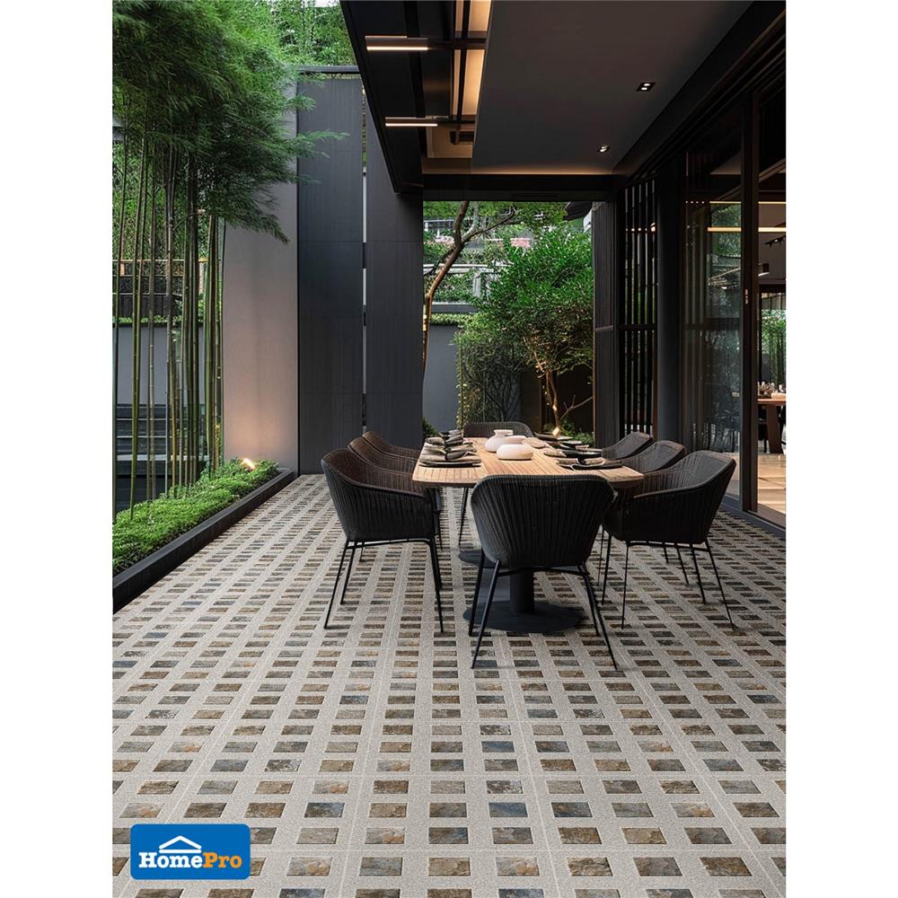 กระเบื้องพื้นพอร์ซเลน  40x40 ซม. TARA อาร์เน่ เทา (AF) A 0.96 ตร.ม.