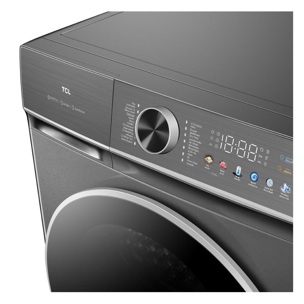 เครื่องซักอบผ้าฝาหน้า TCL WT890PWDS 10/7 กก. 1200 RPM อินเวอร์เตอร์ สีเทา