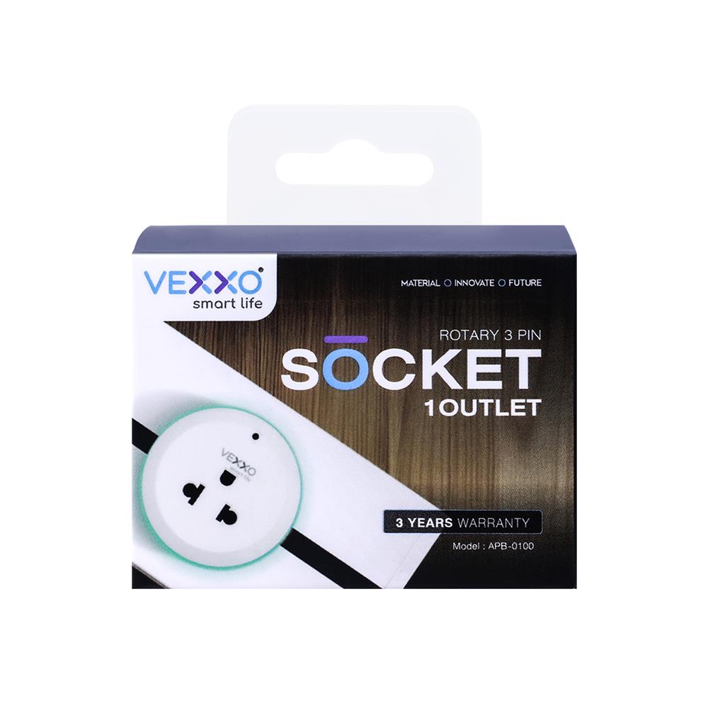 เต้ารับไร้สาย 3 ตา VEXXO APB-0100 สีขาว