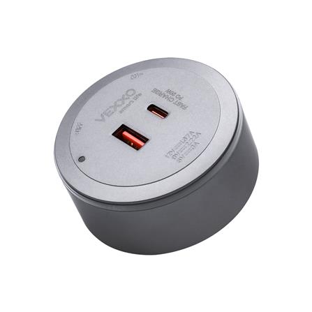 เต้ารับไร้สาย VEXXO USB TYPE A/C APB-PD20 20 วัตต์ สีดำ_1