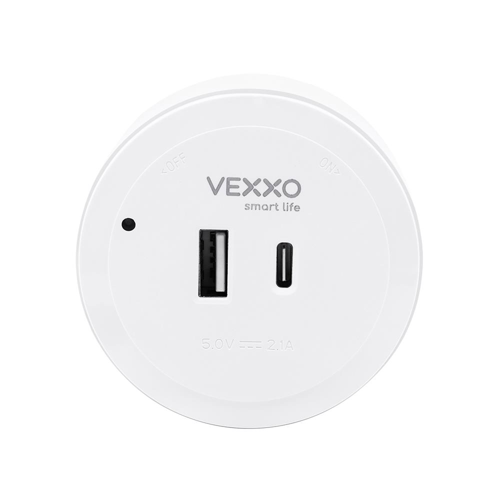 เต้ารับไร้สาย VEXXO USB TYPE A/C APB-0020 10 วัตต์ สีขาว