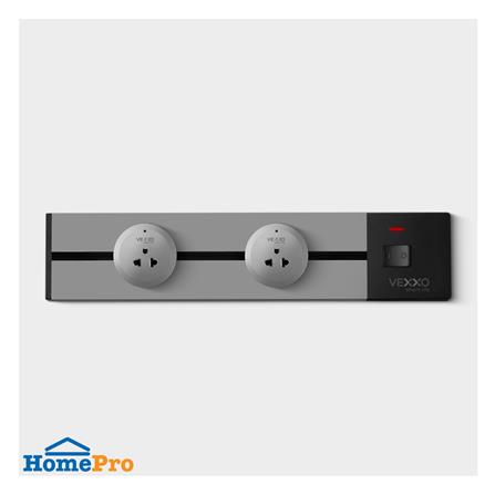 รางปลั๊กไฟแบบเลื่อนได้ VEXXO PWB1-4200 40 ซม. สีเทา_4