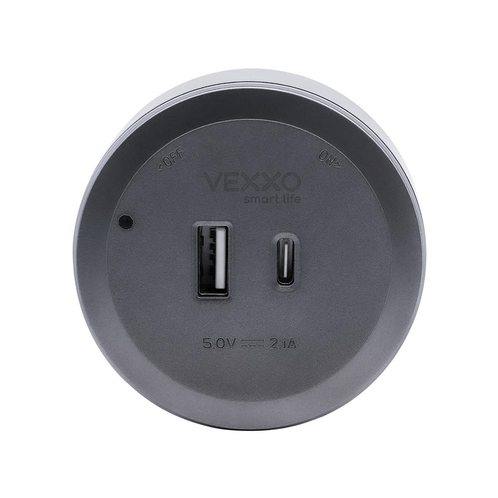 เต้ารับไร้สาย VEXXO USB TYPE A/C APB-0020 10 วัตต์ สีดำ