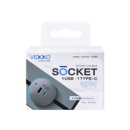 เต้ารับไร้สาย VEXXO USB TYPE A/C APB-0020 10 วัตต์ สีดำ_4