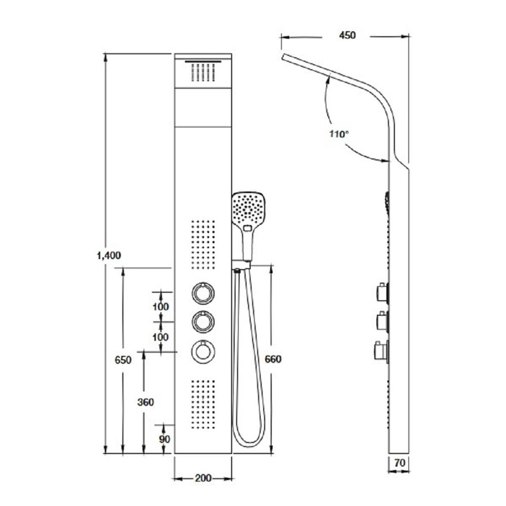 ชุดผนังอาบน้ำ HAFELE 495.60.086 สีขาว