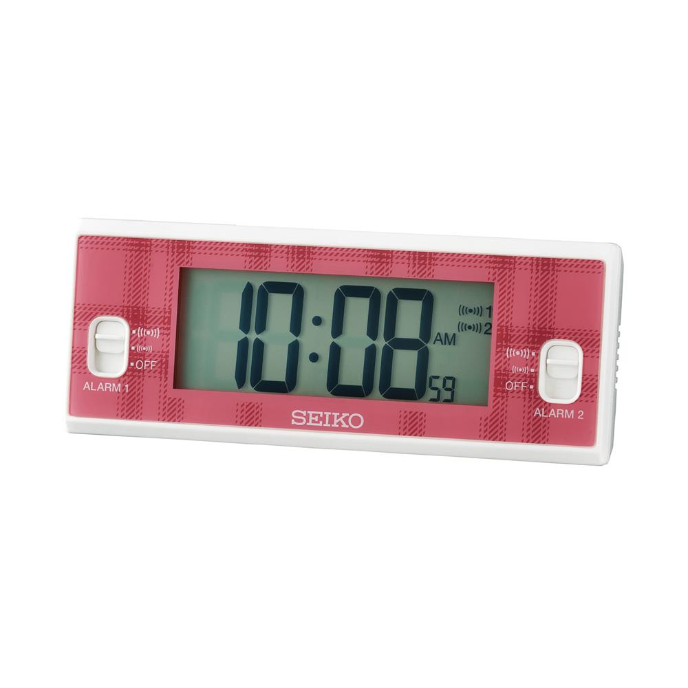 นาฬิกาตั้งโต๊ะ SEIKO CLOCKS QHL099W 1.8X4.8 นิ้ว สีแดง