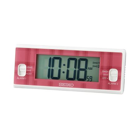 นาฬิกาตั้งโต๊ะ SEIKO CLOCKS QHL099W 1.8X4.8 นิ้ว สีแดง