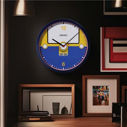 นาฬิกาแขวน SEIKO CLOCKS PJA020L 14.1 นิ้ว สีเหลือง/น้ำเงิน_3