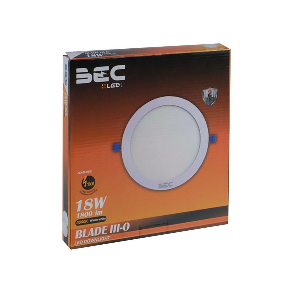 ดาวน์ไลท์ LED BEC BLADE III-O 8 นิ้ว 18 วัตต์ WARM WHITE สีขาว