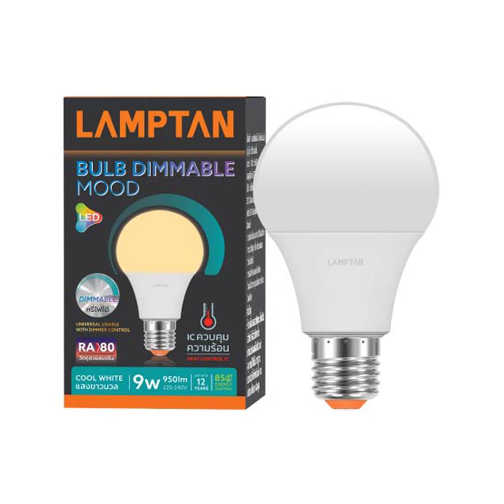หลอด LED LAMPTAN BULB DIMMABLE MOOD 9 วัตต์ COOL WHITE E27
