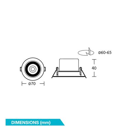 ดาวน์ไลท์ LED BEC ANGLE 2.5 นิ้ว 3 วัตต์ DAYLIGHT/COOL WHITE/WARM WHITE สีขาว_5