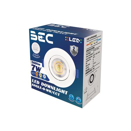 ดาวน์ไลท์ LED BEC ANGLE 2.7 นิ้ว 7 วัตต์ DAYLIGHT/COOL WHITE/WARM WHITE สีขาว_3