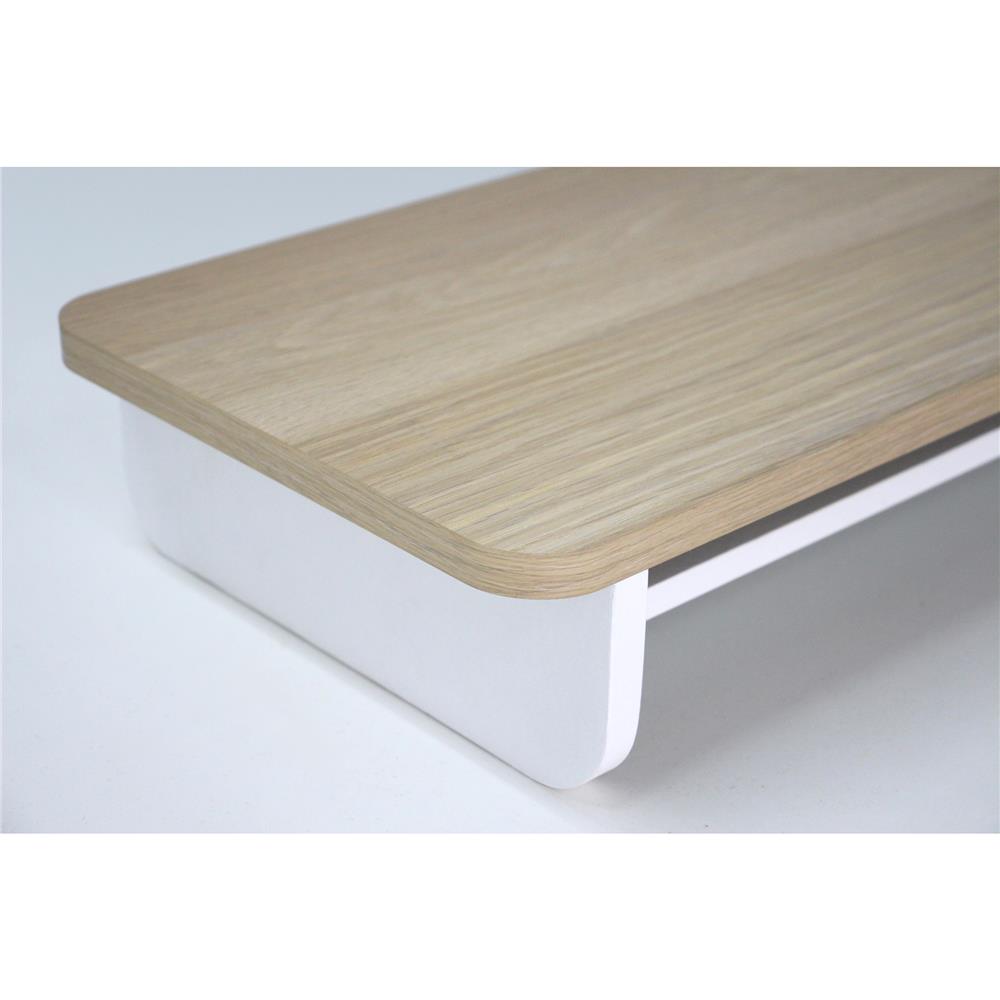 ชั้นวางจอคอมพร้อมลิ้นชัก LUVORA REGAL 05 สีขาว/โอ๊ค