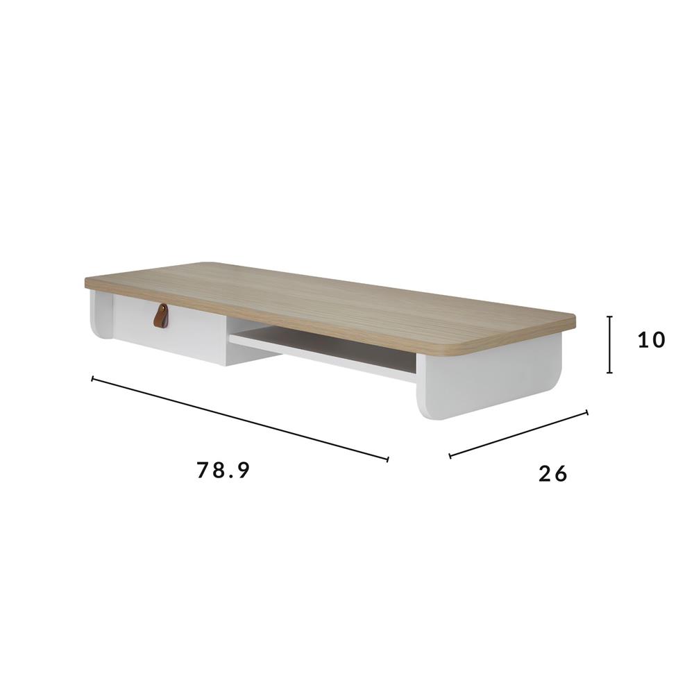 ชั้นวางจอคอมพร้อมลิ้นชัก LUVORA REGAL 05 สีขาว/โอ๊ค