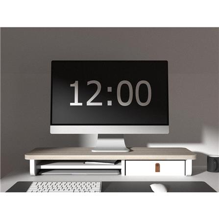 ชั้นวางจอคอมพร้อมลิ้นชัก LUVORA REGAL 05 สีขาว/โอ๊ค_6