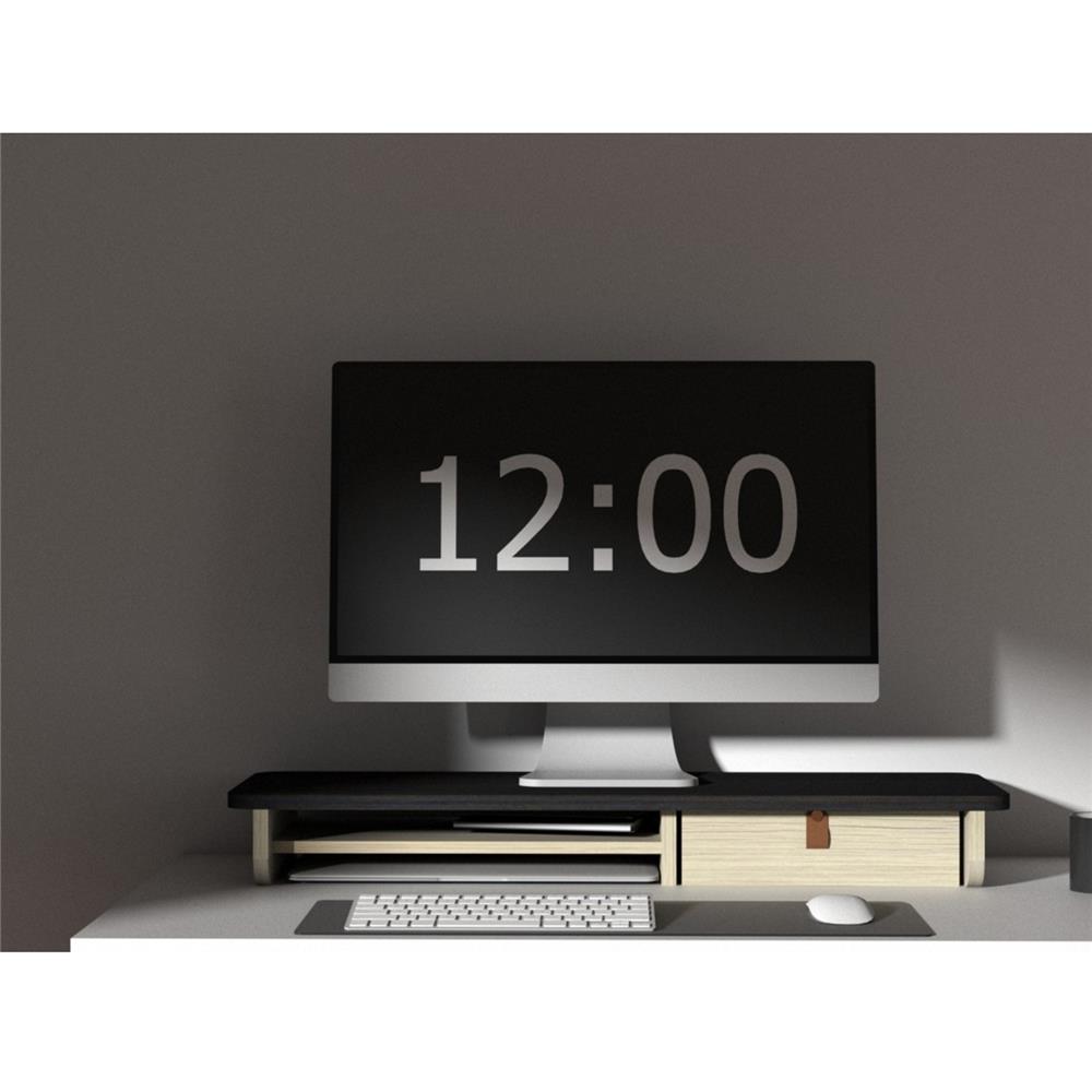 ชั้นวางจอคอมพร้อมลิ้นชัก LUVORA REGAL 05 สีน้ำตาลเข้ม/โอ๊ค