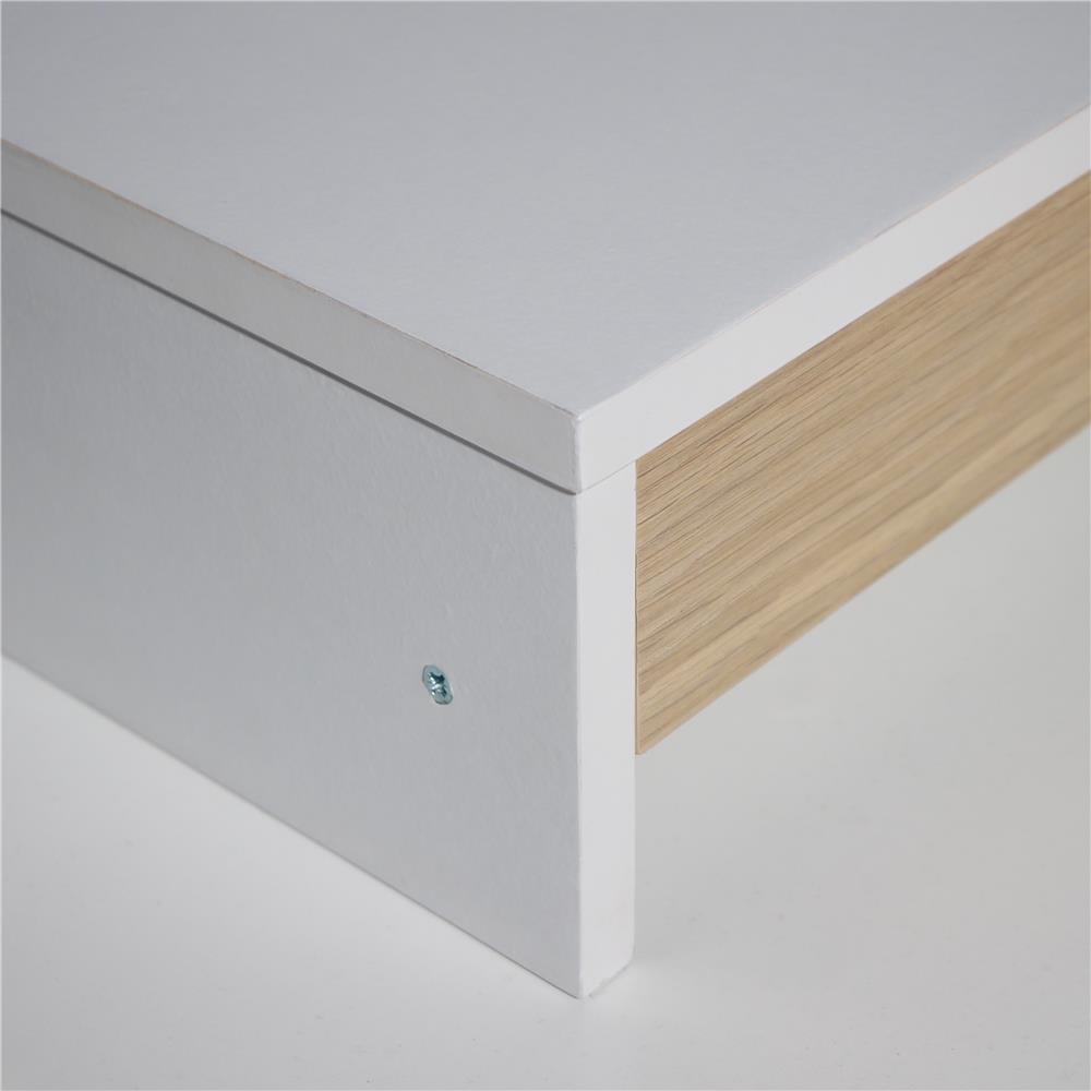 ชั้นวางจอคอมพร้อมลิ้นชัก LUVORA REGAL 03 สีขาว/โอ๊ค