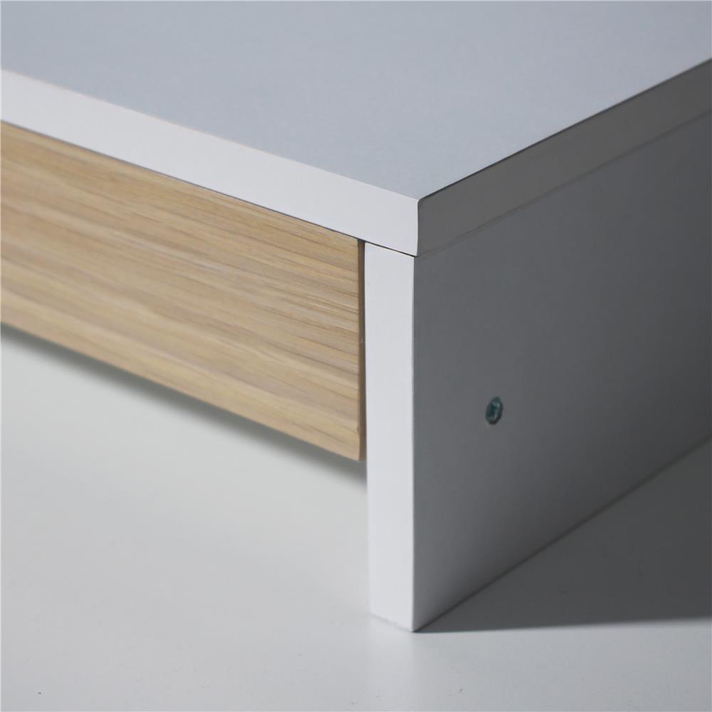 ชั้นวางจอคอมพร้อมลิ้นชัก LUVORA REGAL 03 สีขาว/โอ๊ค