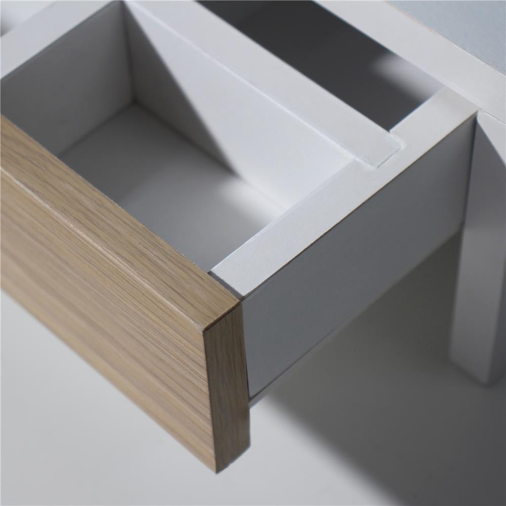 ชั้นวางจอคอมพร้อมลิ้นชัก LUVORA REGAL 03 สีขาว/โอ๊ค