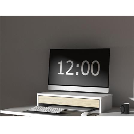 ชั้นวางจอคอมพร้อมลิ้นชัก LUVORA REGAL 03 สีขาว/โอ๊ค_7