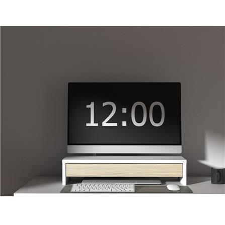 ชั้นวางจอคอมพร้อมลิ้นชัก LUVORA REGAL 03 สีขาว/โอ๊ค_8