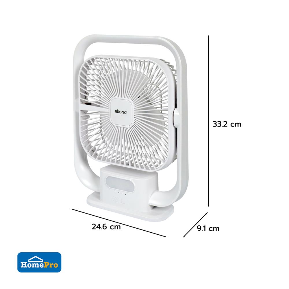พัดลมพกพา 8 นิ้ว EKONO EK-PTB02 สีขาว
