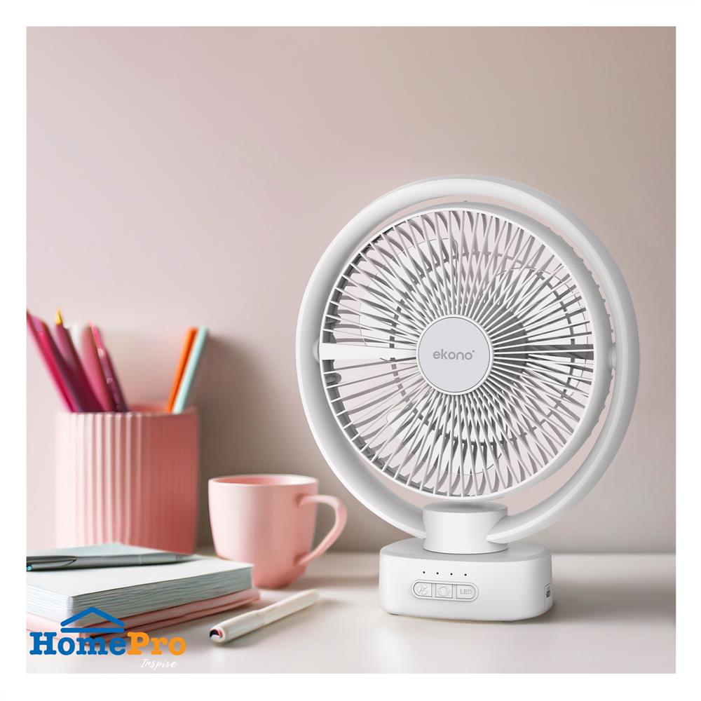 พัดลมพกพา 8 นิ้ว EKONO EK-PTB04 สีขาว