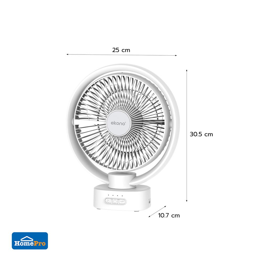 พัดลมพกพา 8 นิ้ว EKONO EK-PTB04 สีขาว