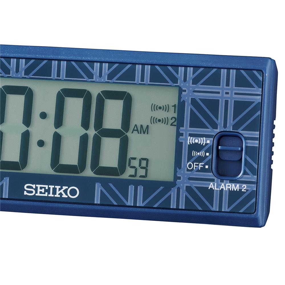 นาฬิกาตั้งโต๊ะ SEIKO CLOCKS QHL099L 1.8X4.8 นิ้ว สีน้ำเงิน