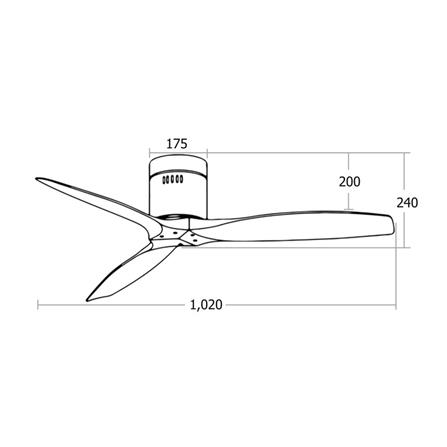 พัดลมไม่มีโคมไฟ MR.KEN 25-01814 40 นิ้ว สีขาว/น้ำตาล_4