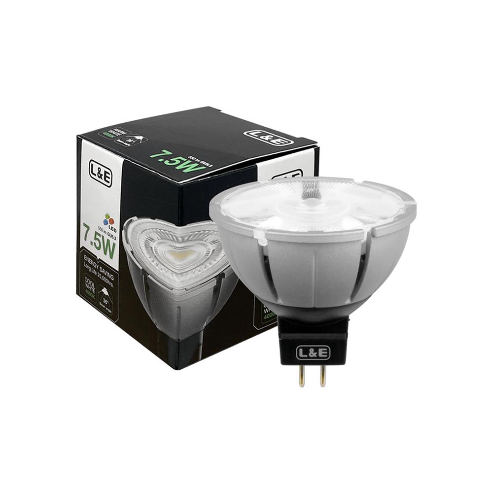 หลอด LED L&E MR16/PAR DIM 12V 36D 7.5 วัตต์ COOL WHITE GU5.3
