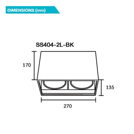 ดาวน์ไลท์ BEC SS404-2L 10.5 นิ้ว สีดำ เหลี่ยม_5