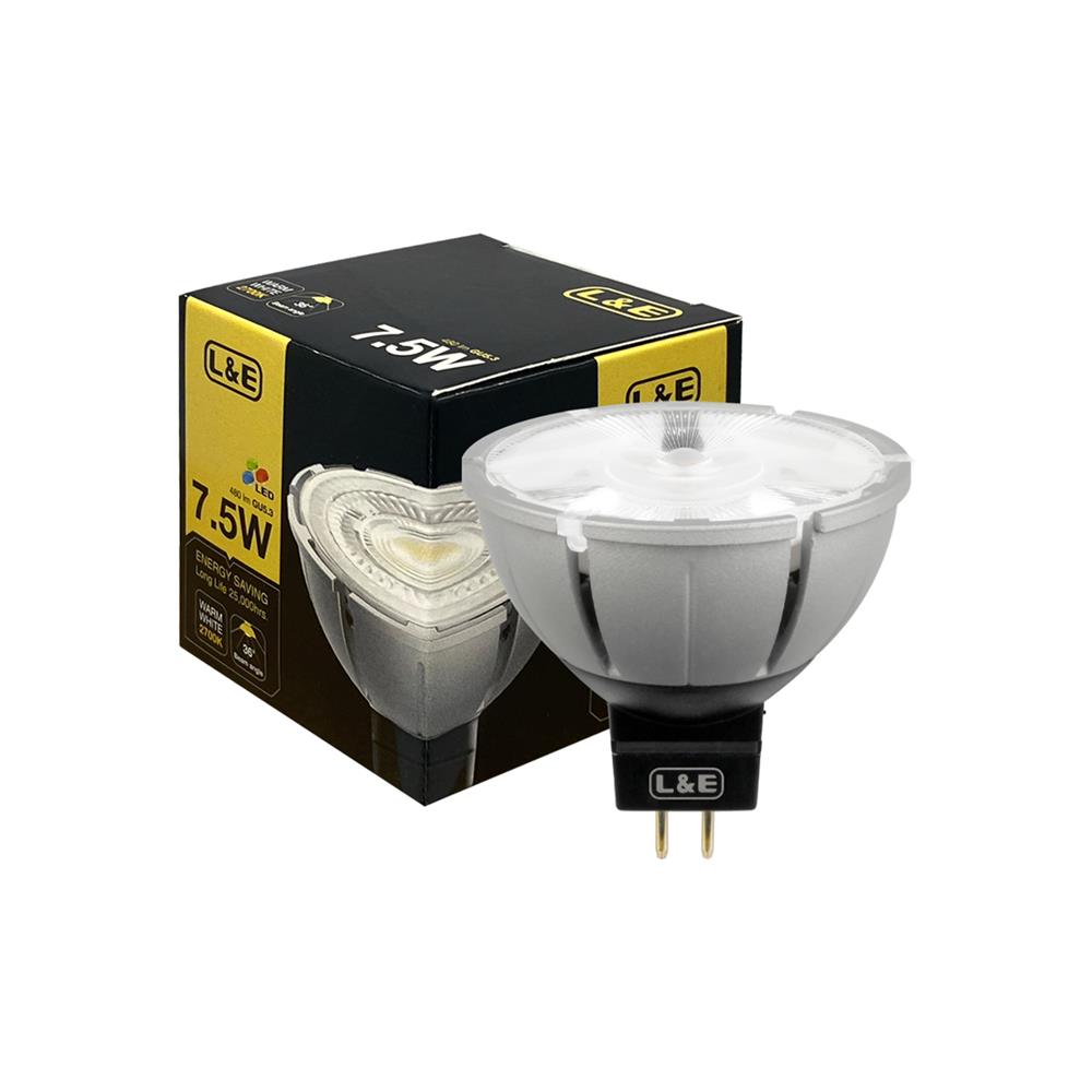 หลอด LED L&E MR16/PAR DIM 12V 36D 7.5 วัตต์ WARM WHITE GU5.3