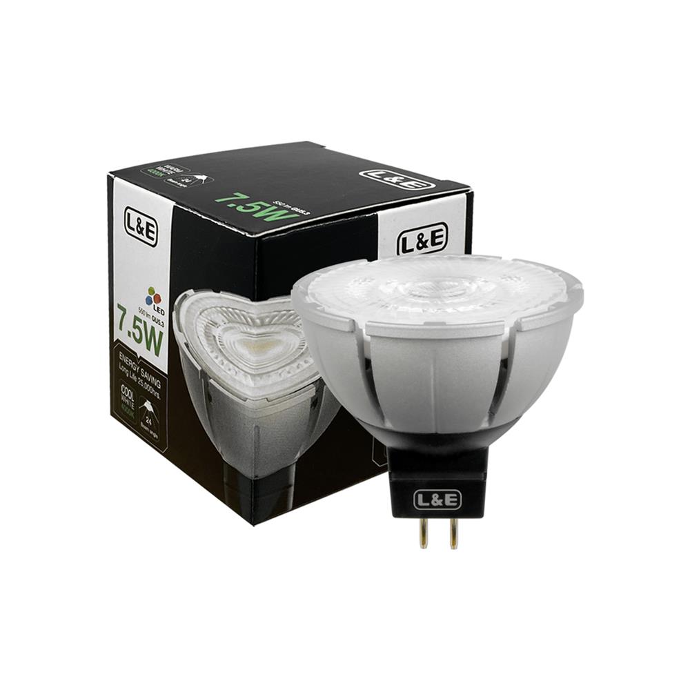 หลอด LED L&E MR16/PAR DIM 12V 24D 7.5 วัตต์ COOL WHITE GU5.3