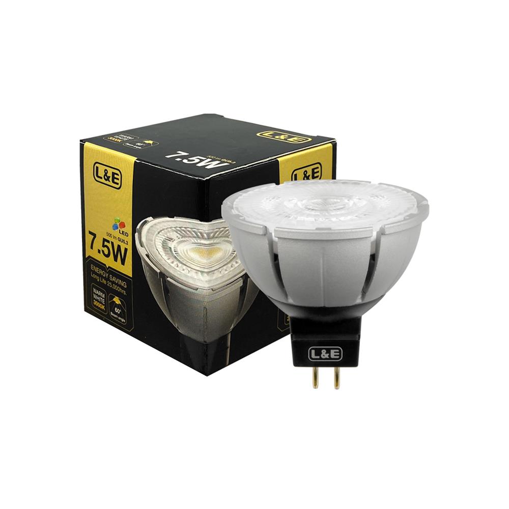 หลอด LED L&E MR16/PAR DIM 12V 60D 7.5 วัตต์ WARM WHITE GU5.3
