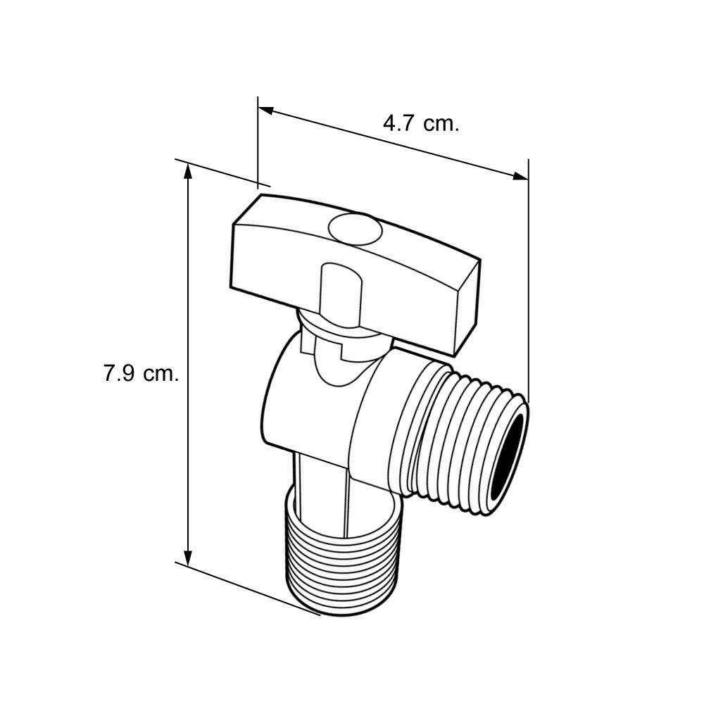 มินิบอลวาวล์ฉาก DEXZON 1/2 นิ้ว สีโครม
