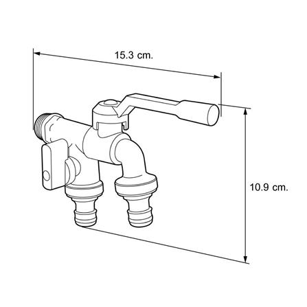 ก๊อกสนาม 2 หัว DEXZON 1/2 นิ้ว สีดำ_5