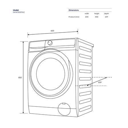 เครื่องซักอบผ้าฝาหน้าพร้อมขาตั้ง ELECTROLUX EWW1023P5SC 10/7 กก. 1200RPM อินเวอร์เตอร์ สีเทาเข้ม_9