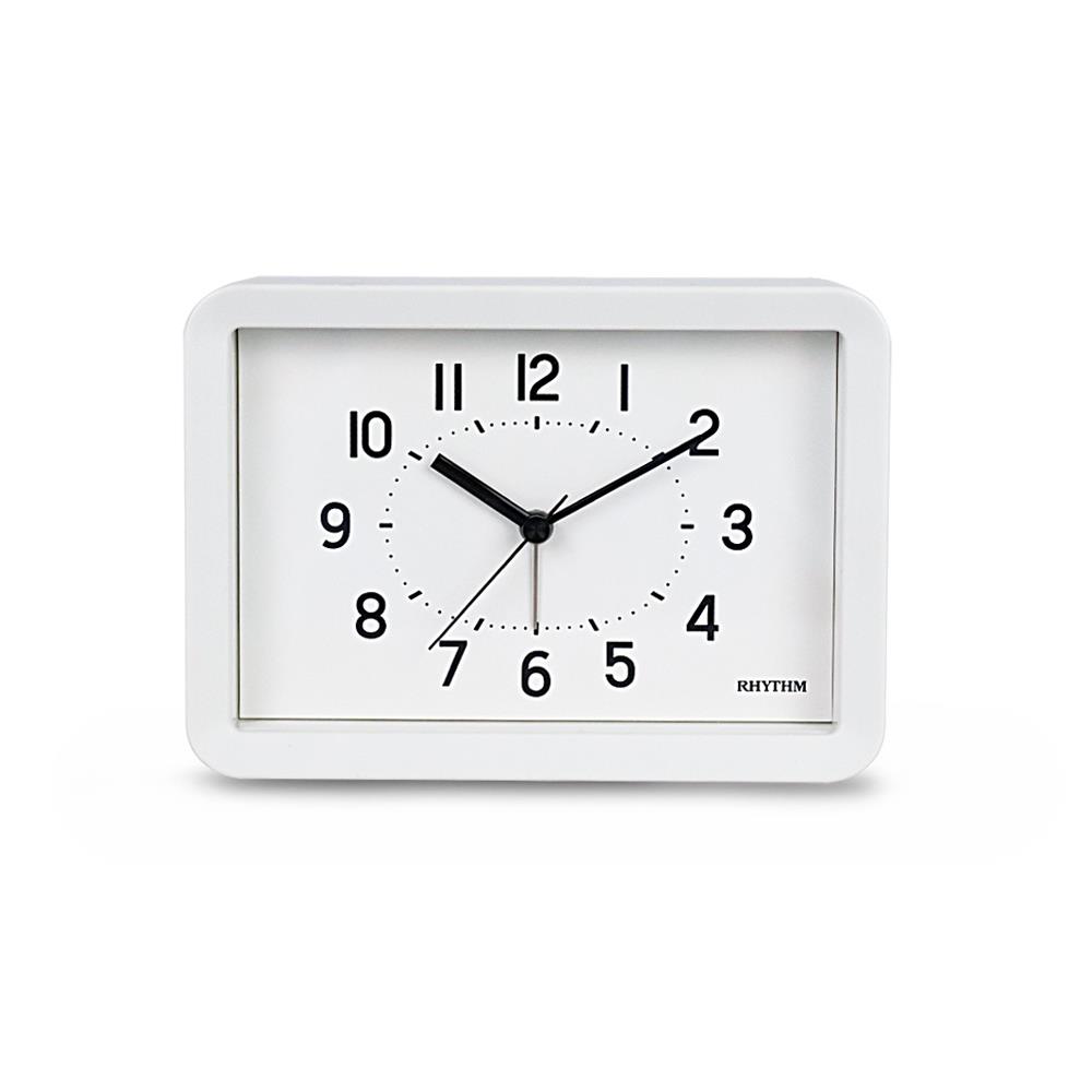 นาฬิกาตั้งโต๊ะ RHYTHM 8RE675SR03 5.8X4.1 นิ้ว สีขาว