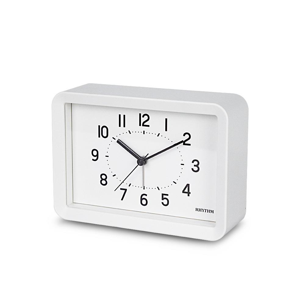 นาฬิกาตั้งโต๊ะ RHYTHM 8RE675SR03 5.8X4.1 นิ้ว สีขาว