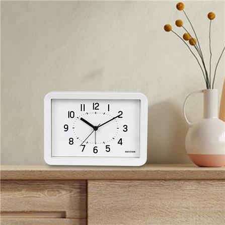 นาฬิกาตั้งโต๊ะ RHYTHM 8RE675SR03 5.8X4.1 นิ้ว สีขาว_4