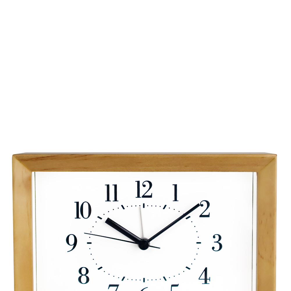 นาฬิกาตั้งโต๊ะไม้ RHYTHM 8RE676SR06 5.8X4.1 นิ้ว สีน้ำตาลอ่อน