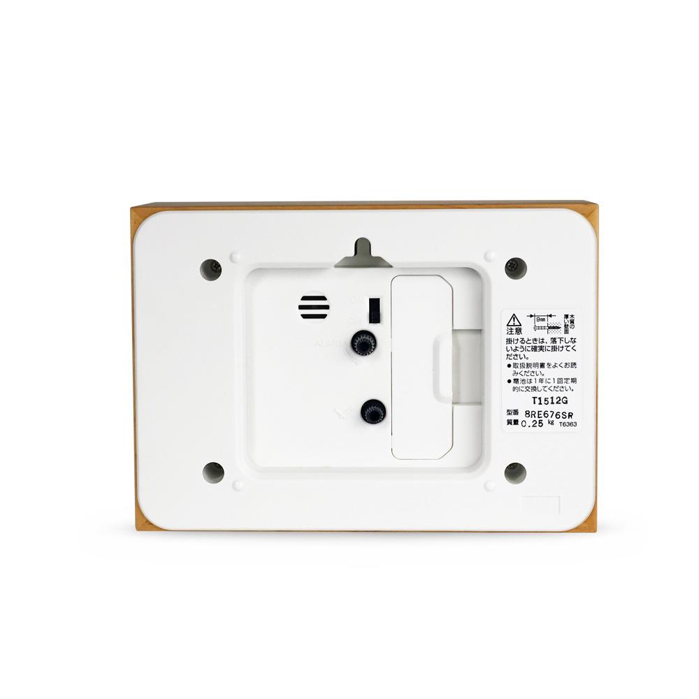 นาฬิกาตั้งโต๊ะไม้ RHYTHM 8RE676SR06 5.8X4.1 นิ้ว สีน้ำตาลอ่อน